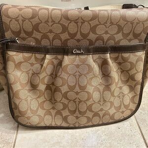Coach Brown and Tan Diaper/ Tote Bag